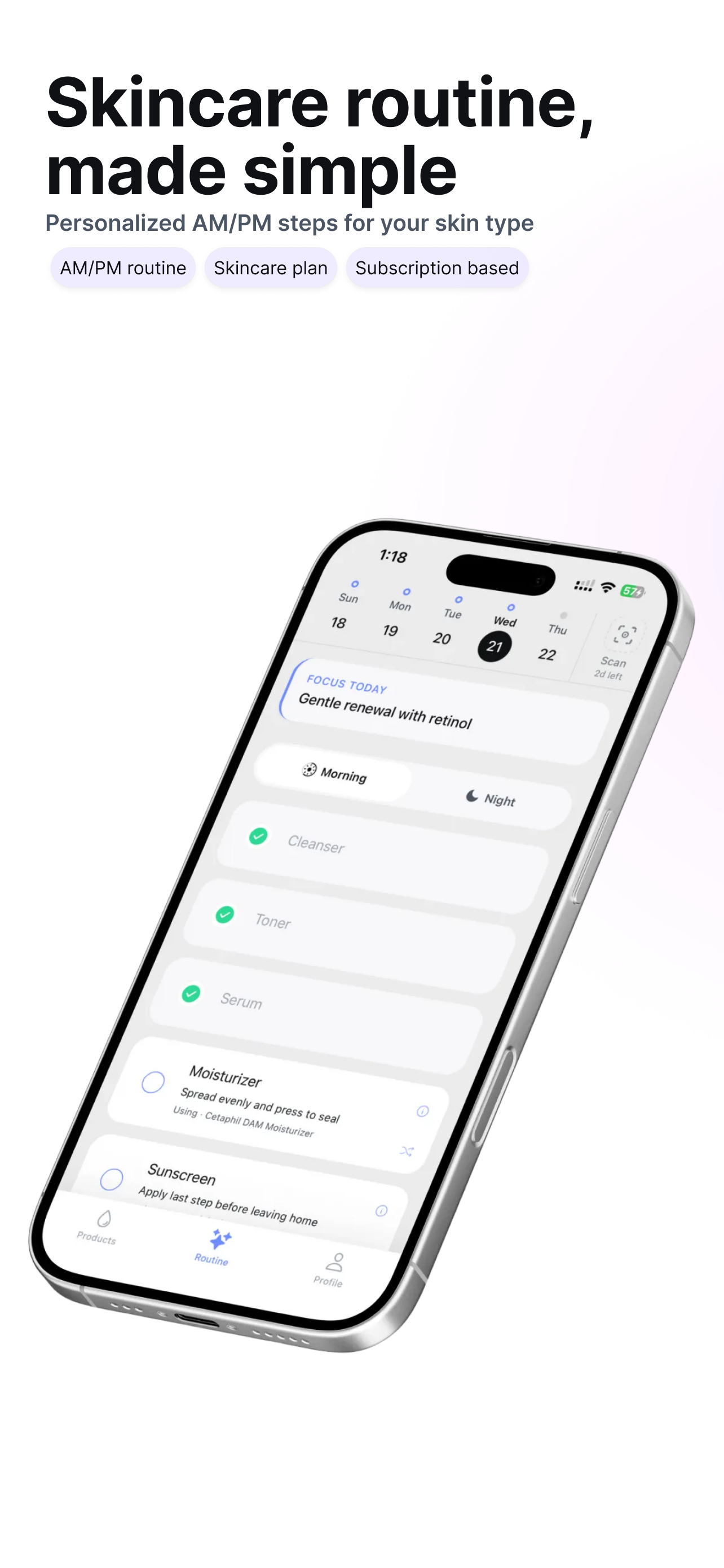 Personalized AM/PM skincare routine