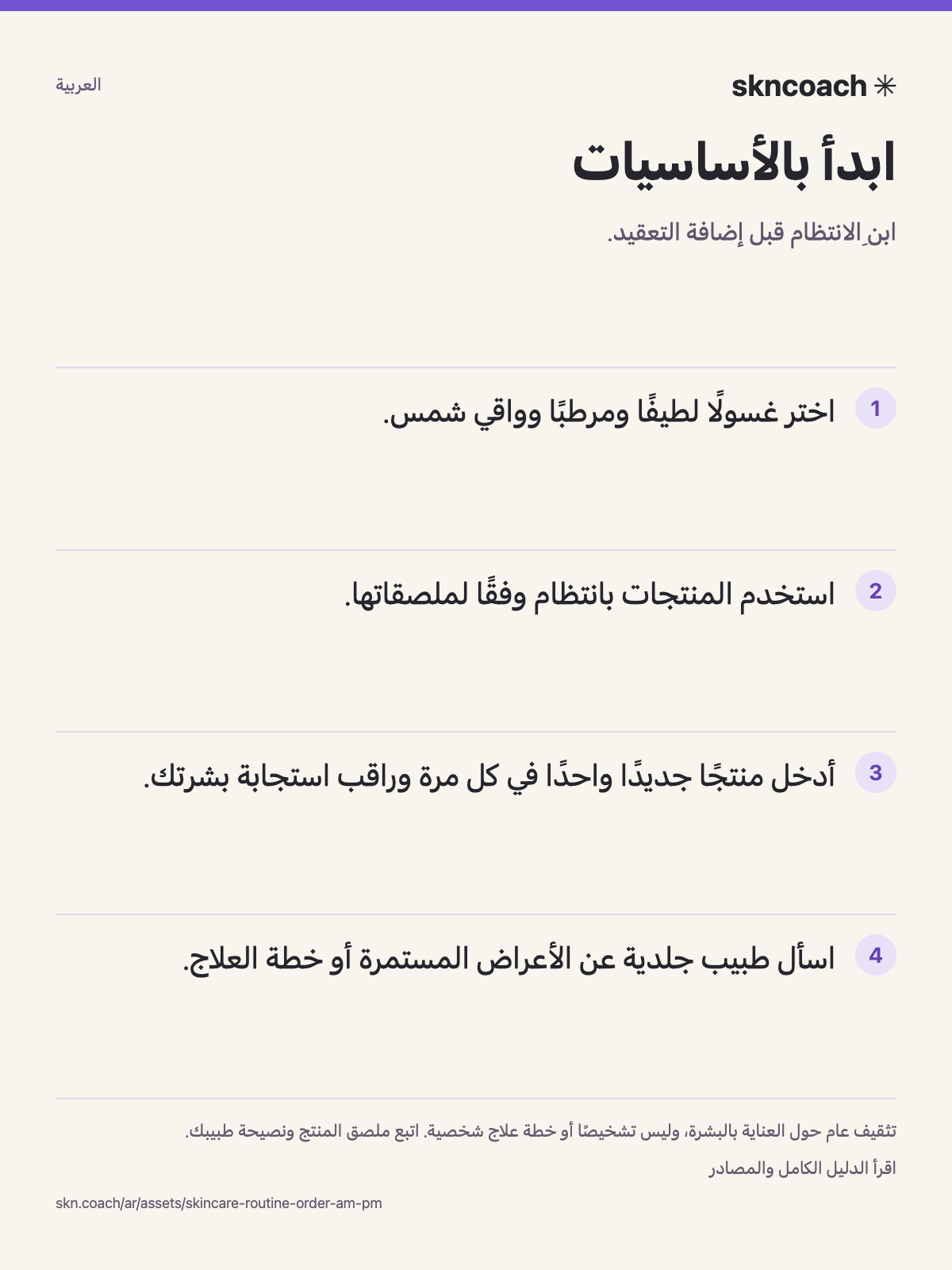 ابدأ بالأساسيات: ابنِ الانتظام قبل إضافة التعقيد.