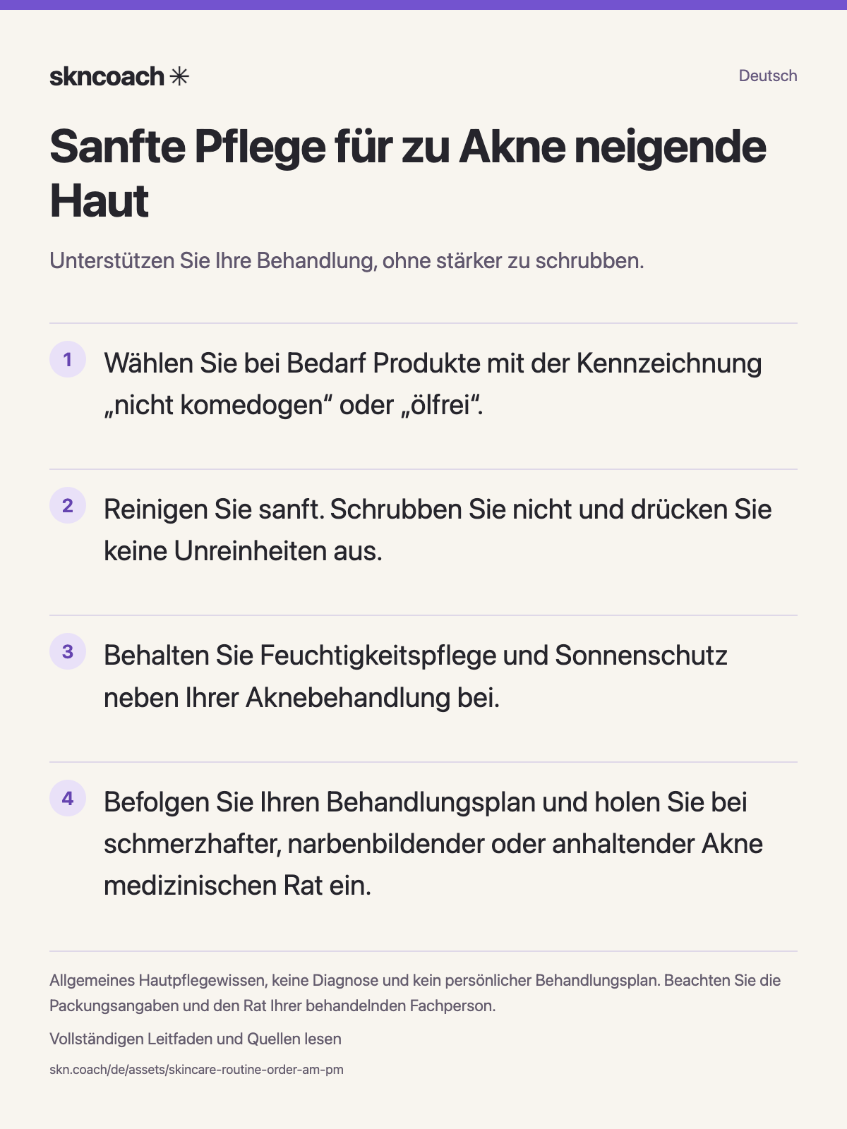 Sanfte Pflege für zu Akne neigende Haut: Unterstützen Sie Ihre Behandlung, ohne stärker zu schrubben.