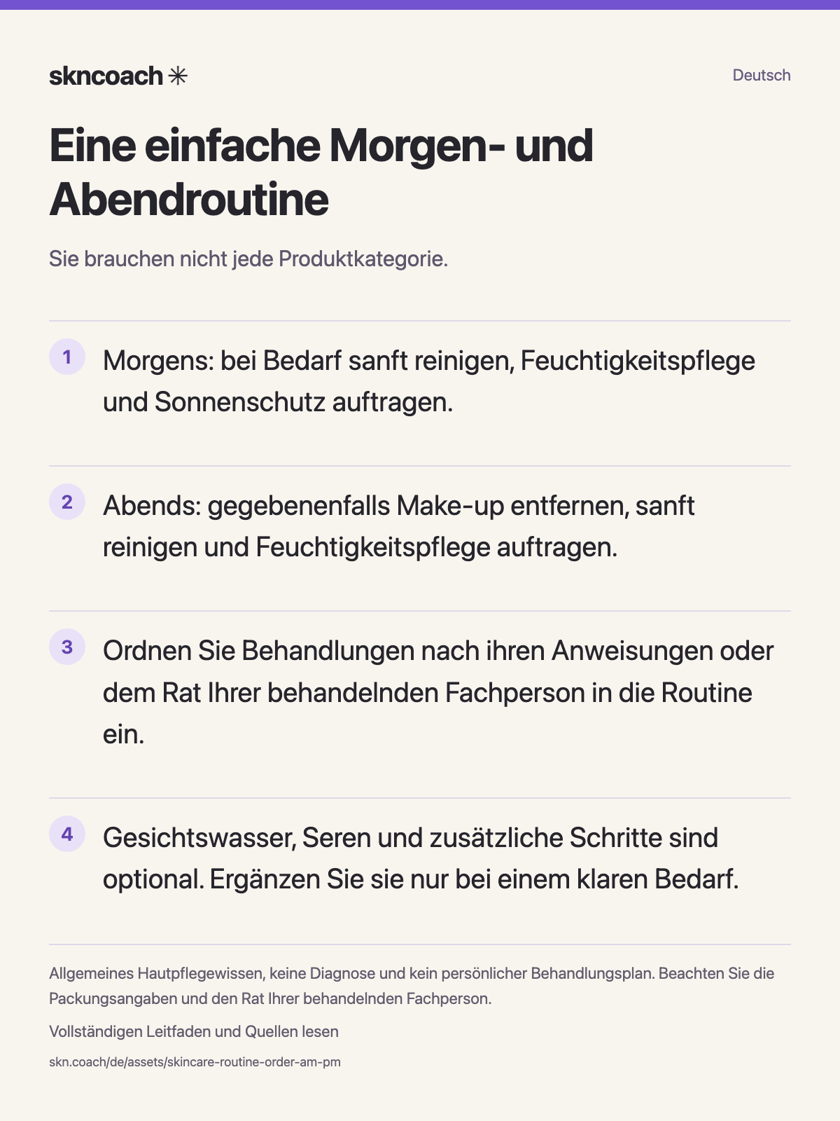 Infografik zur Hautpflegereihenfolge