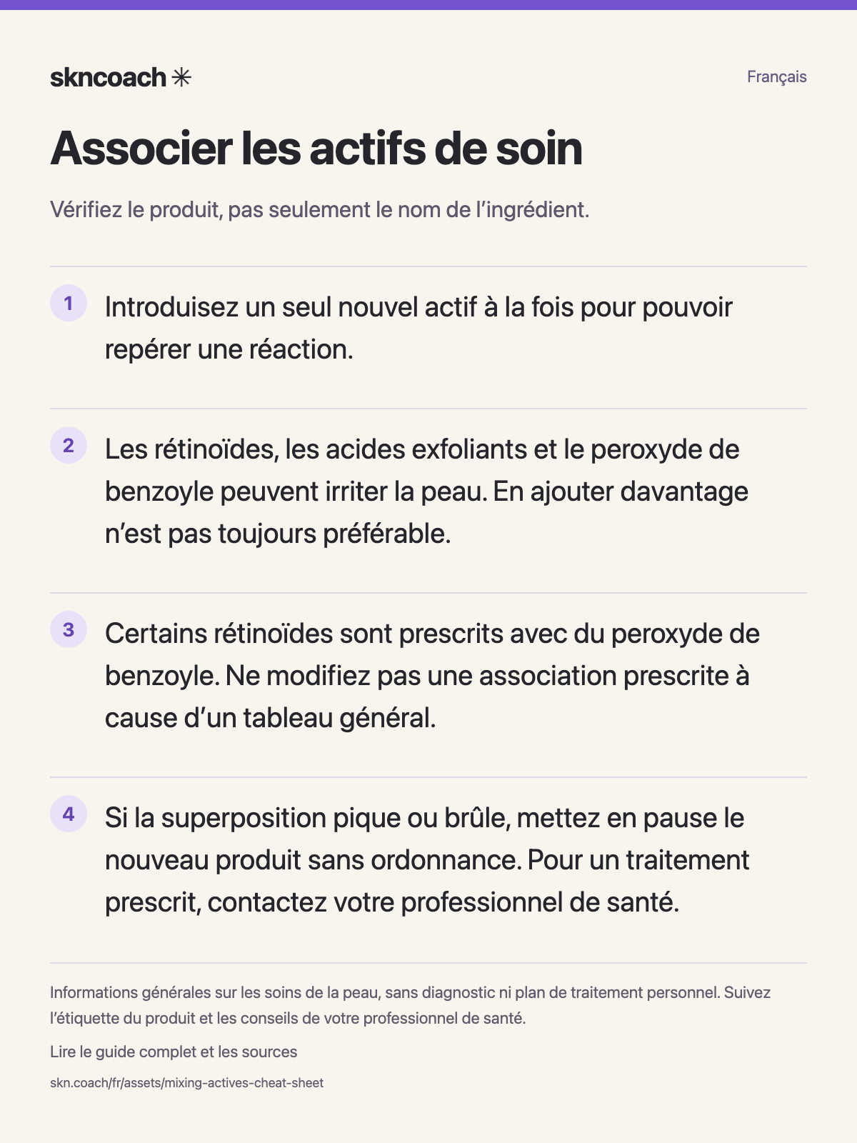Tableau de compatibilité des actifs de soin