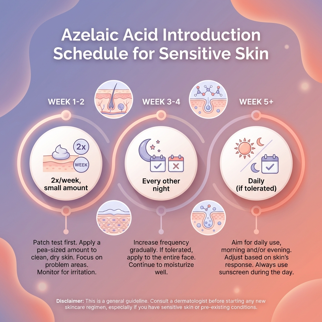 Azelaic acid introduction schedule for sensitive skin