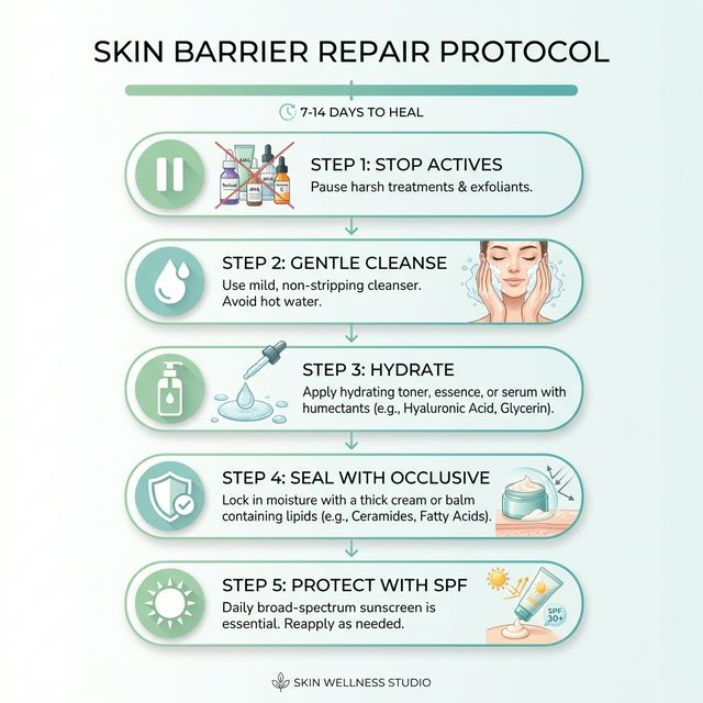 Skin barrier repair protocol - 5 steps to heal