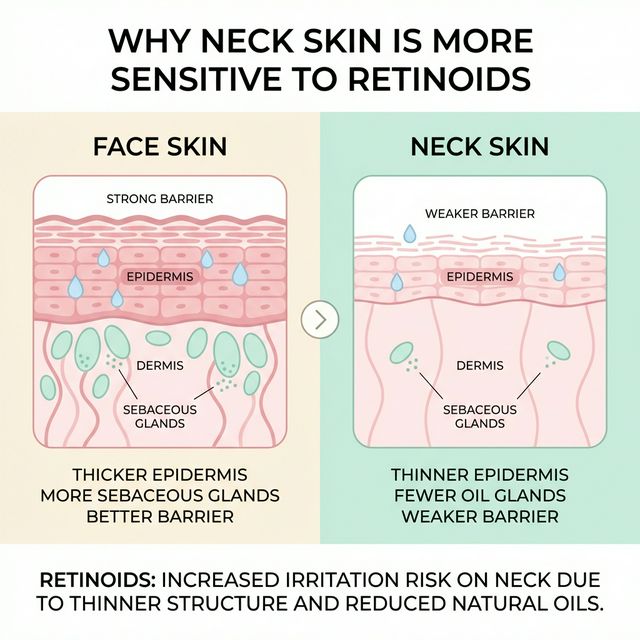 Why neck skin is more sensitive to retinoids than face skin