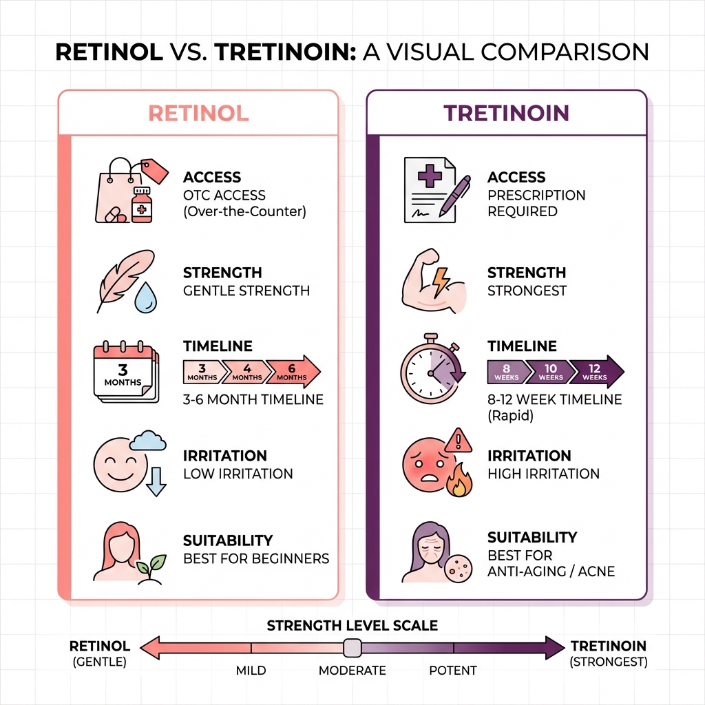Retinol vs tretinoin comparison chart