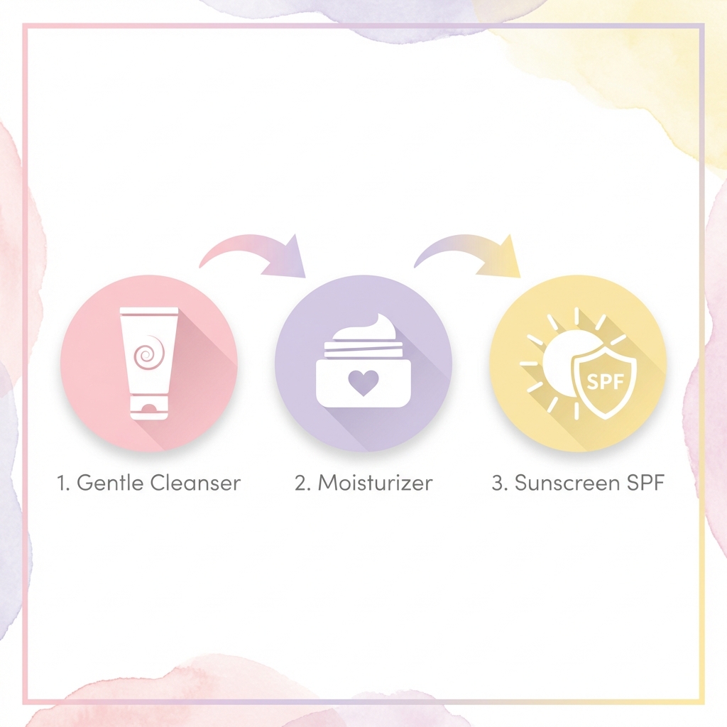 3-step rosacea routine: cleanser, moisturizer, sunscreen