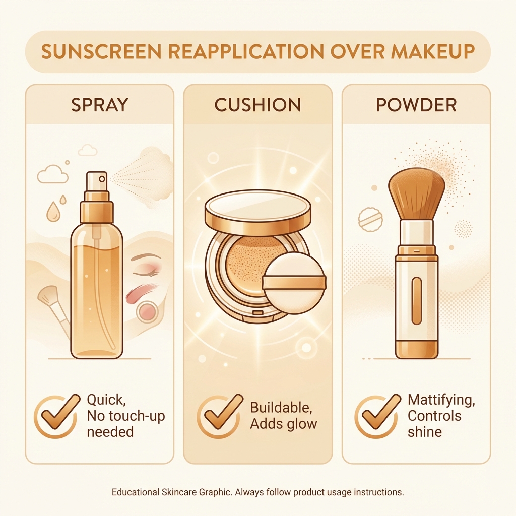 Sunscreen reapplication methods comparison