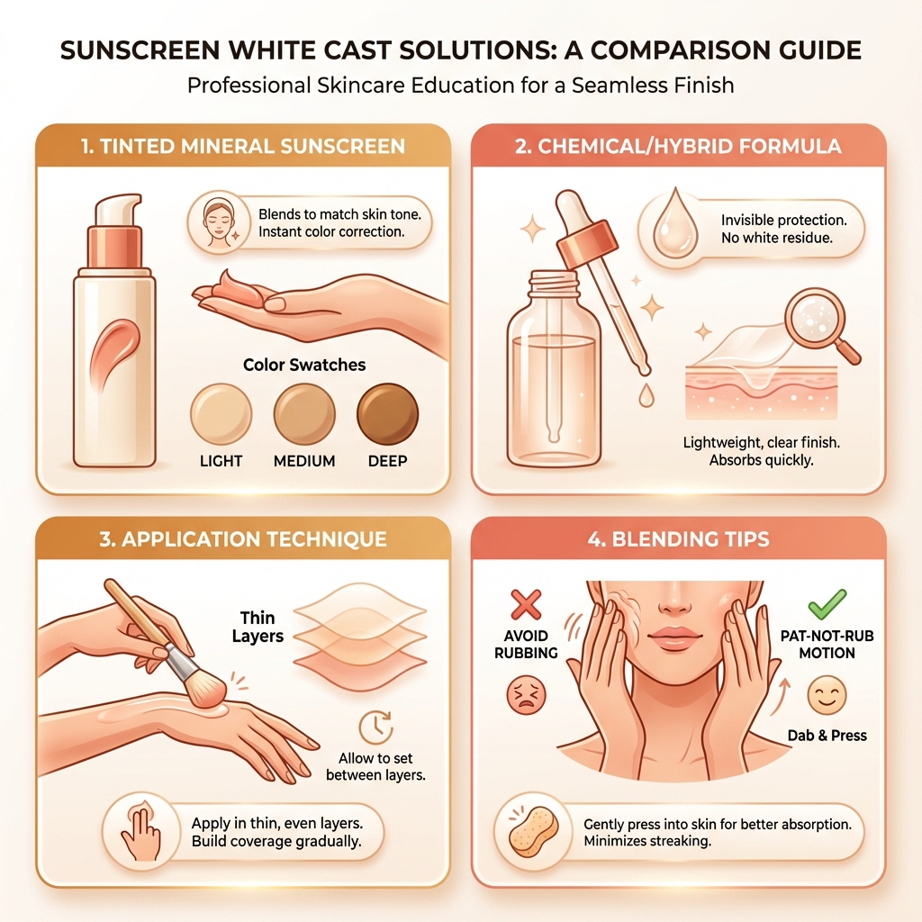 Sunscreen white cast fixes comparison