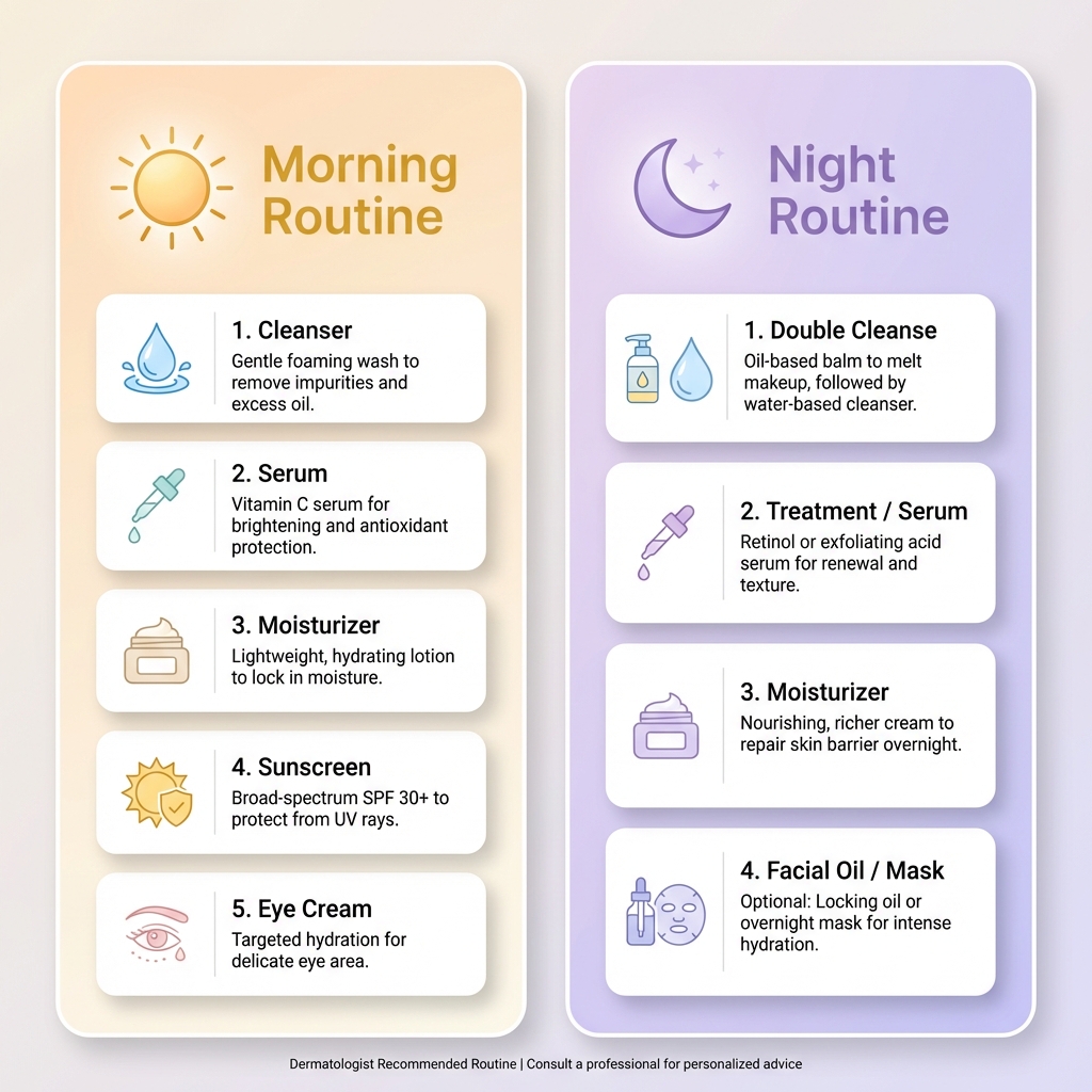 Example of personalized AM and PM skincare routine