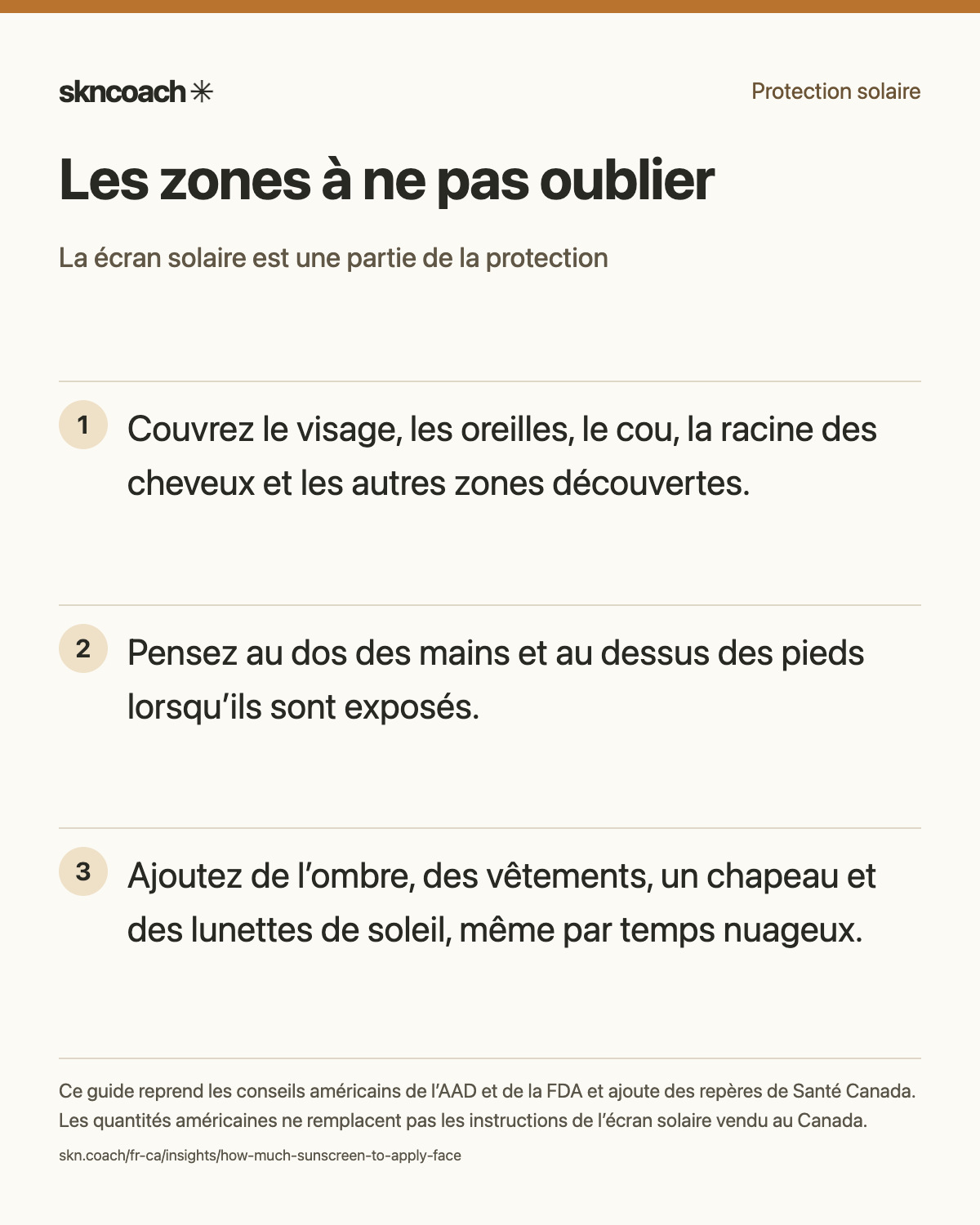 Les zones à ne pas oublier