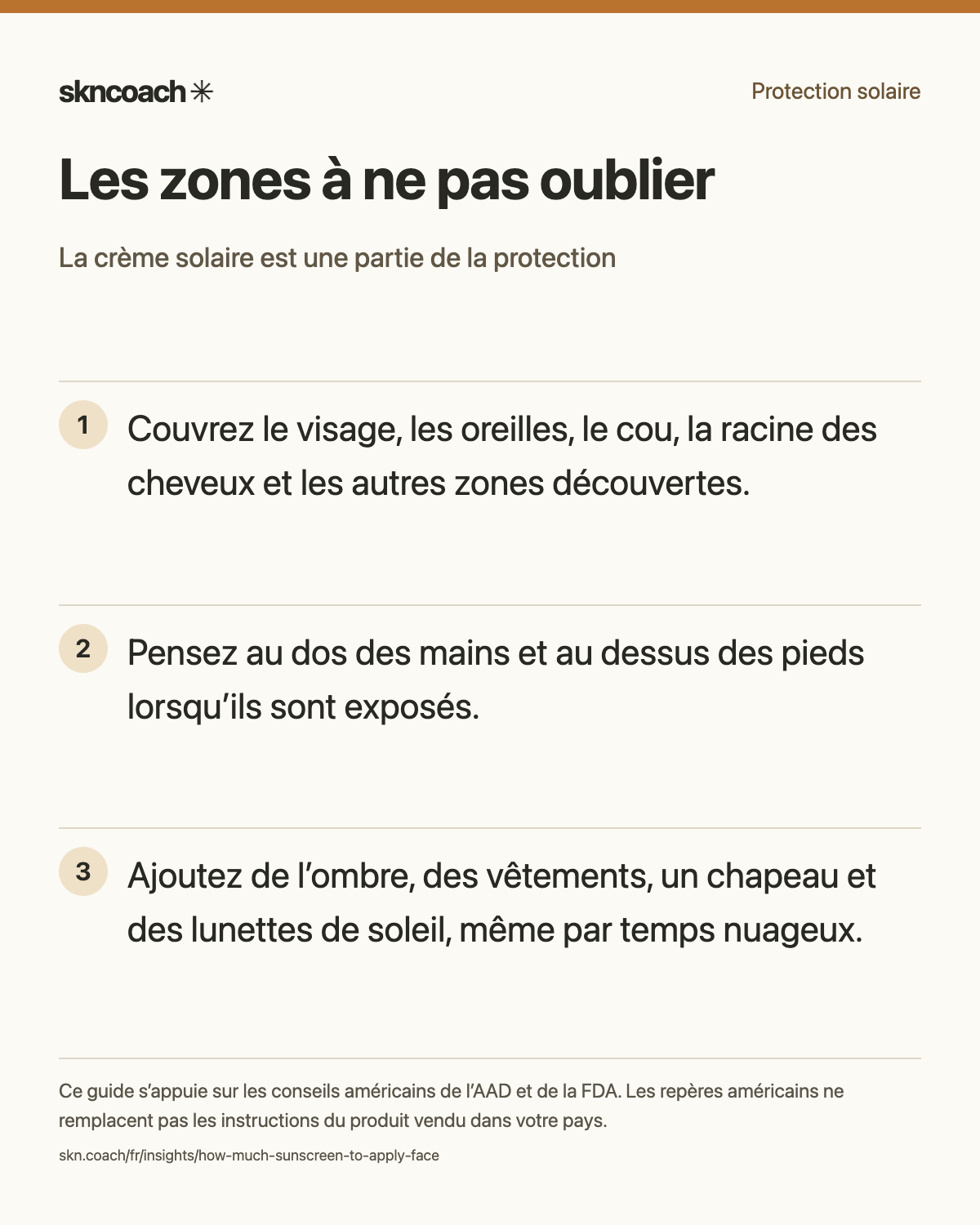 Les zones à ne pas oublier