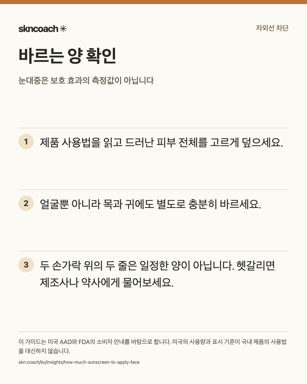바르는 양 확인